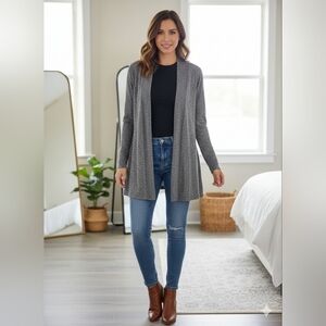 Apt. 9 Heather Gray Open-Front Cardigan - Women's Size Medium